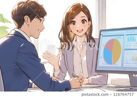 穿著西裝的商務人士開會_圖 4 128764757