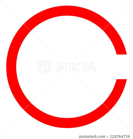 Red Landolt Ring for Eye Test Red Landolt Ring for Eye Test 128764759