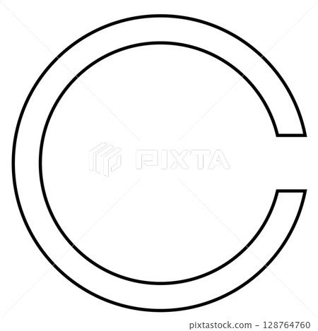 Landolt eye test icon with black border on white 128764760