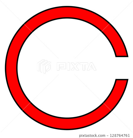 Red Landolt ring with black border Red Landolt ring with black border 128764761