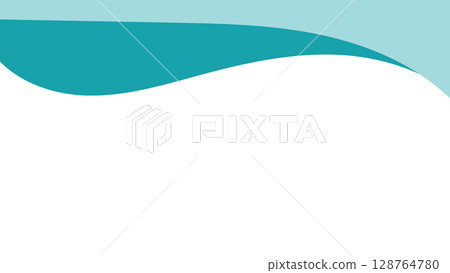 Abstract header template with curved turquoise wave and transparent background flat vector illustration 128764780