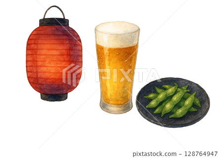夏季節慶啤酒和毛豆套裝(PNG 剪紙) 夏季節慶啤酒和毛豆套裝(PNG 剪紙) 128764947