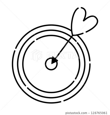Love goal sign, play darts, vector black line icon Love goal sign, play darts, vector black line icon 128765061