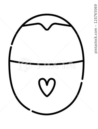 Love lock with a heart, vector black line icon 128765069