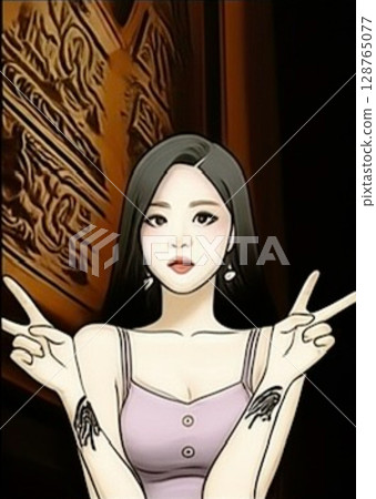 female model wearing a dress female model wearing a dress 128765077