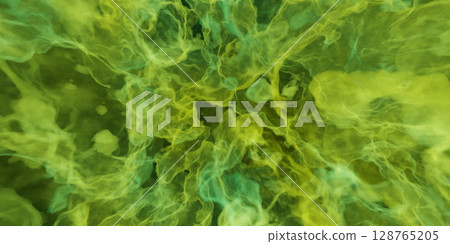 Swirling Green and Yellow Abstract Vapor Swirling Green and Yellow Abstract Vapor 128765205