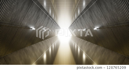 Illuminated Modern Tunnel Perspective 128765209