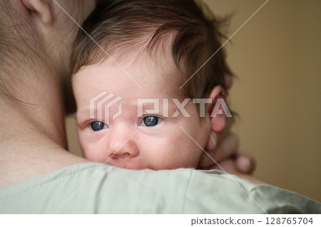 Tender Moment Between Mother and Newborn Baby Tender Moment Between Mother and Newborn Baby 128765704