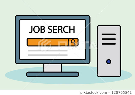 A simple illustration of a job site displayed on a monitor screen A simple illustration of a job site displayed on a monitor screen 128765841