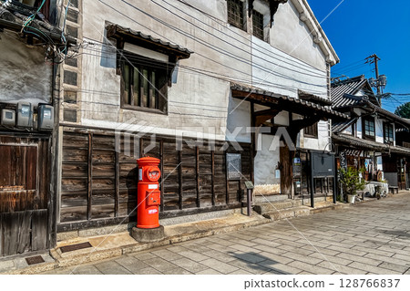 Tomonoura, a port town with a beautiful red postbox Tomonoura, a port town with a beautiful red postbox 128766837