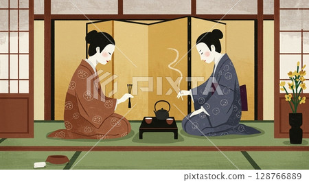 華麗又摩登！讓人想起大正時代的美女插畫 128766889