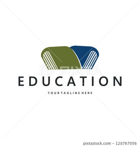 Simple educational learning book logo design, with a simple back to school education concept, illustration template design Simple educational learning book logo design, with a simple back to school education concept, illustration template design 128767056