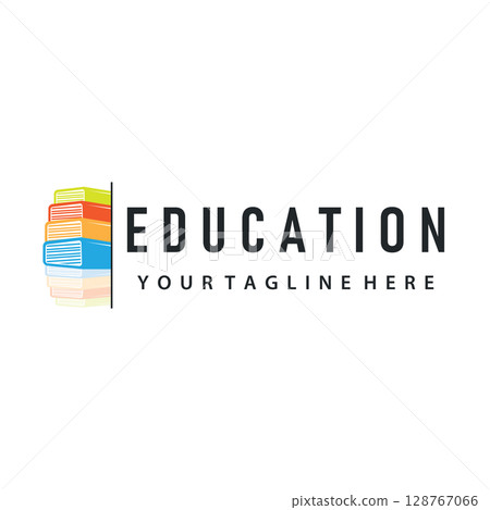 Simple educational learning book logo design, with a simple back to school education concept, illustration template design Simple educational learning book logo design, with a simple back to school education concept, illustration template design 128767066