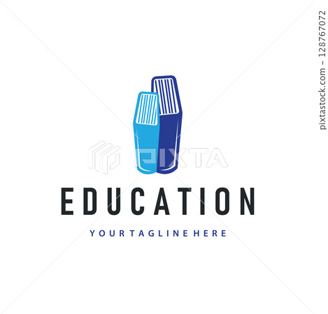 Simple educational learning book logo design, with a simple back to school education concept, illustration template design Simple educational learning book logo design, with a simple back to school education concept, illustration template design 128767072