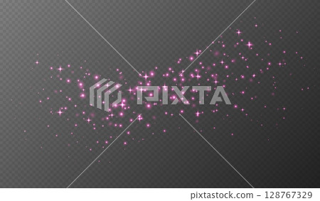 Pink sparkling stars, shiny particles light effect, transparent flying stardust texture Pink sparkling stars, shiny particles light effect, transparent flying stardust texture 128767329
