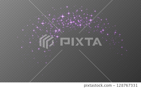 Purple sparkling stars, shiny particles light effect, transparent flying stardust texture Purple sparkling stars, shiny particles light effect, transparent flying stardust texture 128767331