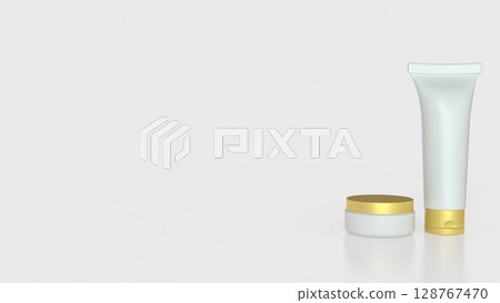 The Mock up package on white background  for Beauty or Advertising concept 3d Rendering. The Mock up package on white background  for Beauty or Advertising concept 3d Rendering. 128767470