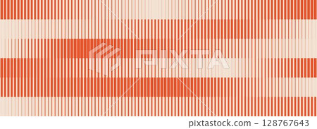 Striped halftone gradient texture. Fading line gradation background. Repeating strip pattern backdrop. Orange parallel lines wallpaper. Vector halfton patern overlay. Doppler effect concept 128767643