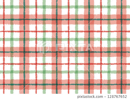 Red and green hand-drawn check pattern Red and green hand-drawn check pattern 128767652