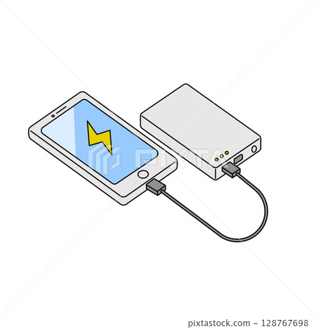將手機電池充電 128767698