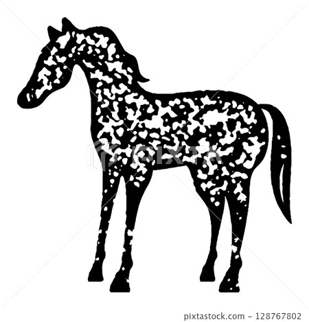 郵票式馬插圖素材 128767802