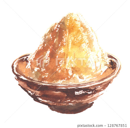 白味噌的水彩插圖 128767851