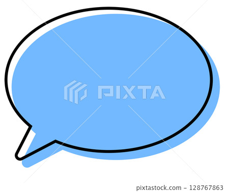 Simple speech bubble with misaligned lines - round Simple speech bubble with misaligned lines - round 128767863