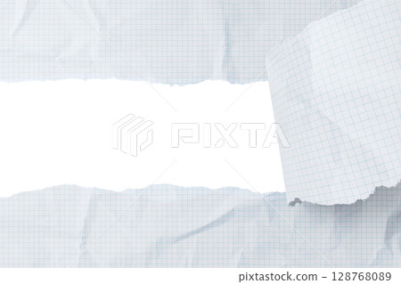 Torn graph paper, transparent background 128768089