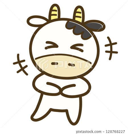 Smiling cow full body icon | Smiling cow character with cute expression 128768227