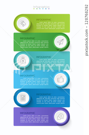 Infographic 6 options design elements for your business data. Vector Illustration. Infographic 6 options design elements for your business data. Vector Illustration. 128768292