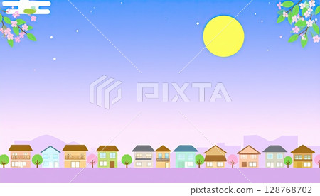 AI圖像：黃昏時的住宅區 128768702