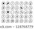 Hand-drawn simple speech bubble icon set and symbol material | Speech bubble, light bulb, exclamation mark, Zzz, like, triangle, 128768779