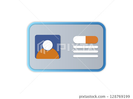 Gray ID Card Icon with Profile and Info Bar Gray ID Card Icon with Profile and Info Bar 128769199