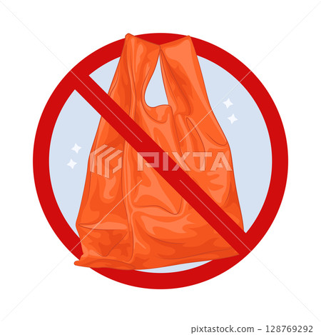 Illustration of No Plastic Bag Illustration of No Plastic Bag 128769292