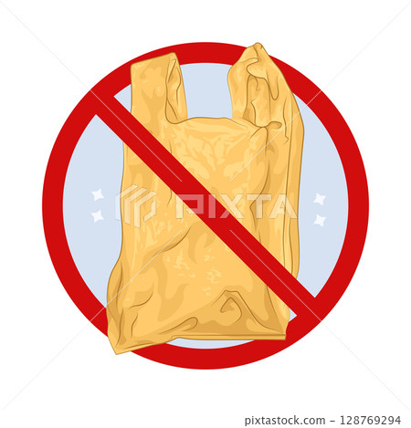 Illustration of No Plastic Bag Illustration of No Plastic Bag 128769294