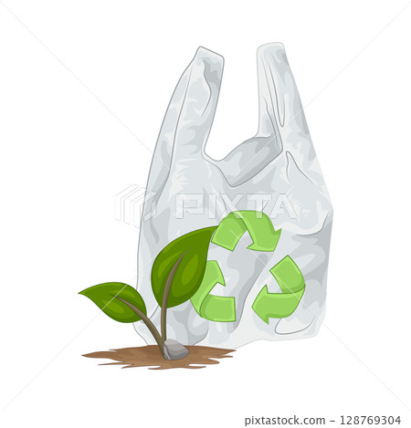 Illustration of Recycle Plastic Bag Illustration of Recycle Plastic Bag 128769304