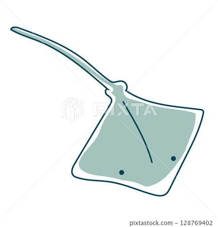 Simple line drawing of a ray Simple line drawing of a ray 128769402