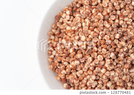 Close-up of sorghum in a plate 128770481