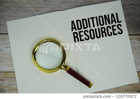 Additional Resources text written on chalkboard with alarm clock on wooden background 128770972