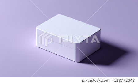 Rectangular white box mockup 128772048