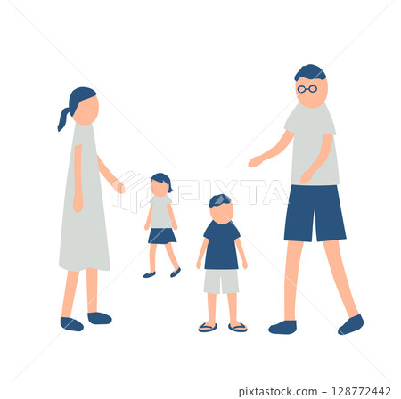 Illustration of a family spending summer 128772442