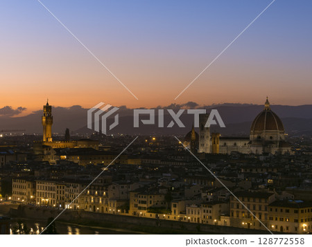 Florence at sunset as seen from Piazzale Michelangelo / Florence, Italy 128772558