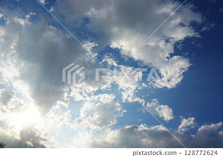 傳播在藍天的一朵白色雲彩 128772624
