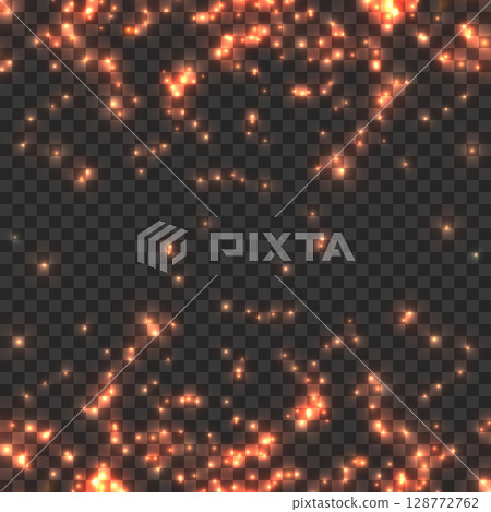 Falling Golden Glitter Particles Overlay. Bright Sparkling Light Effect. Vector Falling Golden Glitter Particles Overlay. Bright Sparkling Light Effect. Vector 128772762