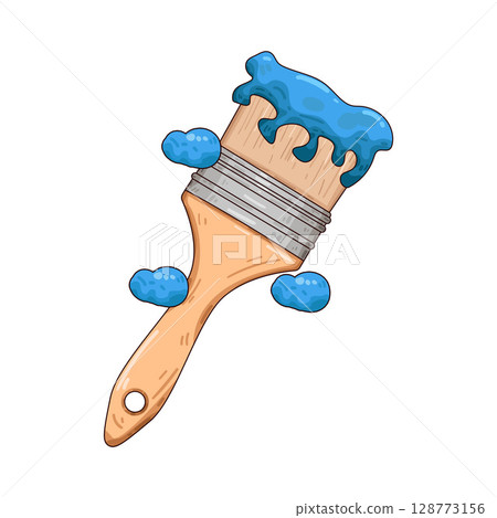 illustration of paint brush illustration of paint brush 128773156