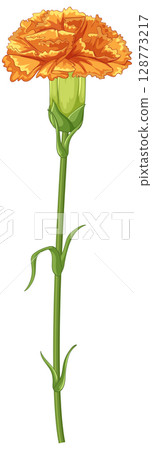 Vibrant Orange Carnation Vector Illustration Vibrant Orange Carnation Vector Illustration 128773217