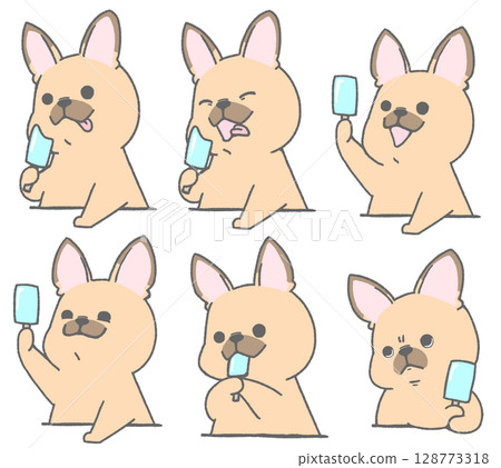 冰與法國鬥牛犬6種（棕色） 128773318