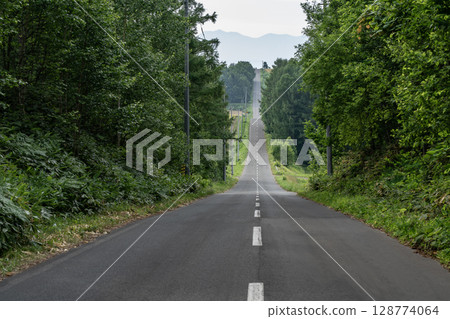 Scenic straight road 128774064
