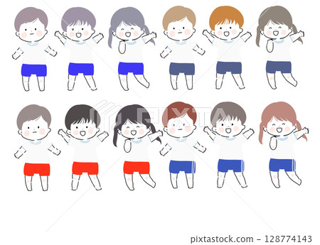 Children from various gymnastics clubs Children from various gymnastics clubs 128774143