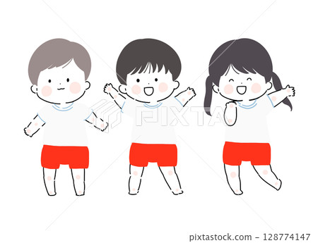Gymnastics club children red 128774147